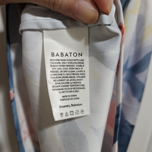 ARITZIA Babaton Blue Abstract Floral Camisole Tank Blouse Size XXS - Picture 6 of 7